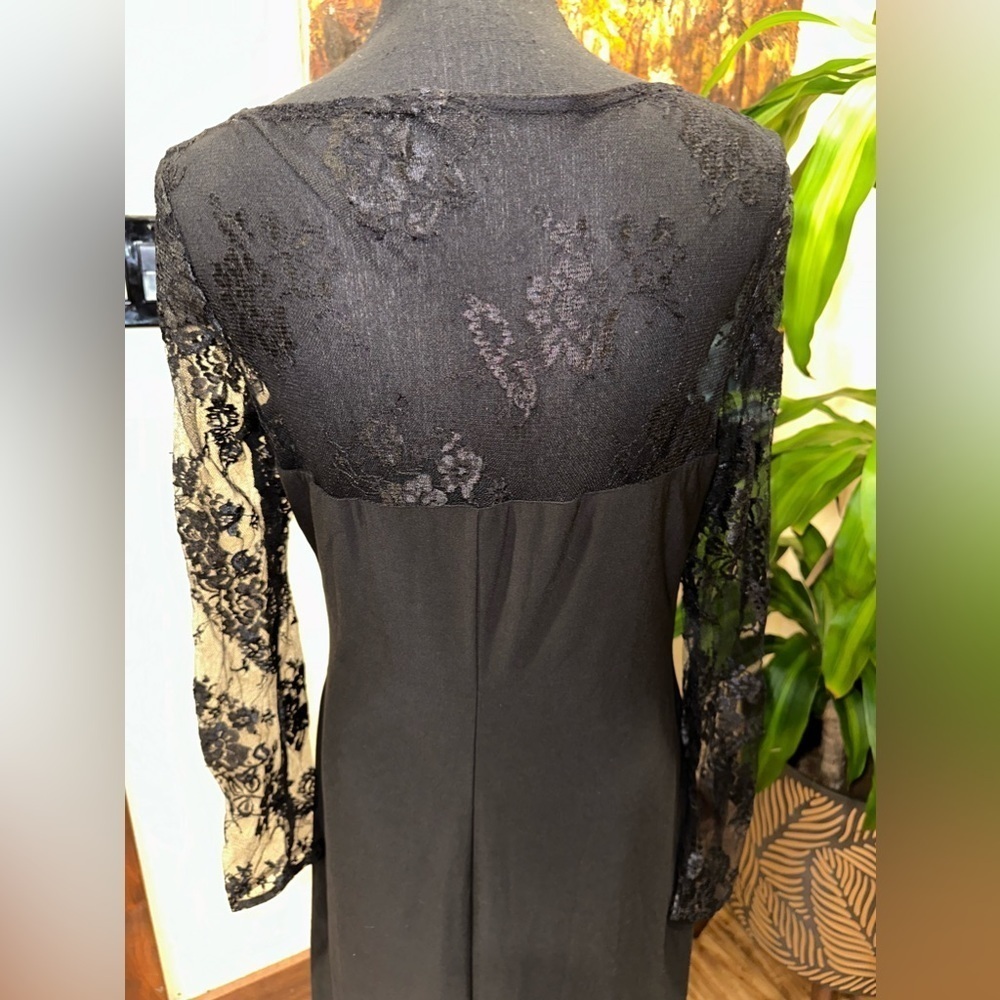 American Living Black Lace Shoulder Midi Dress Size M - Picture 8 of 10